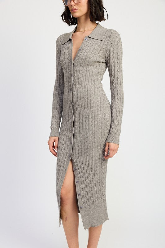Sienna Buttoned Cable Knit Dress