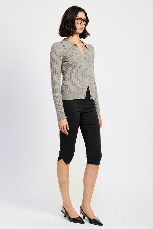 Carly Cable Knit Cardigan Top