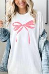 Pink Valentine Bow Graphic Heavy Cotton Tee