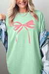 Pink Valentine Bow Graphic Heavy Cotton Tee