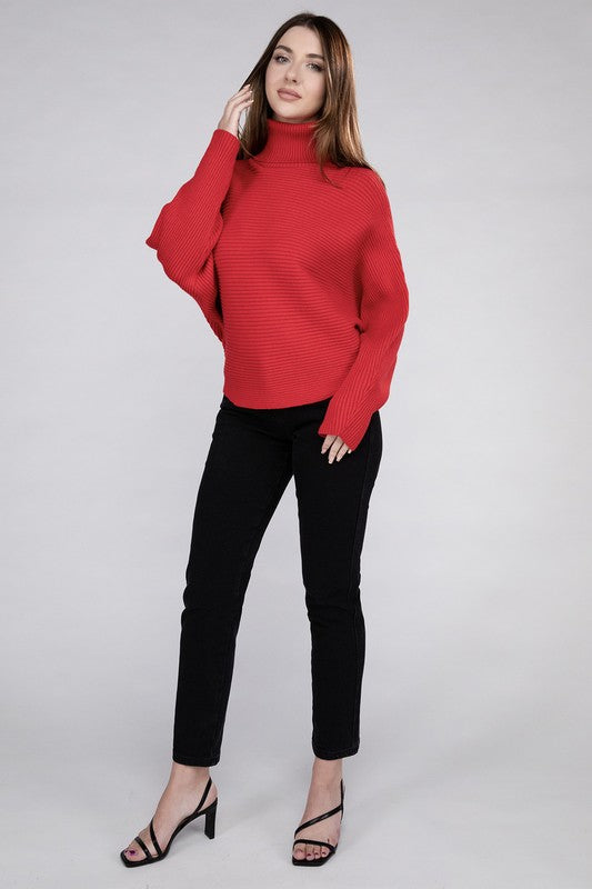 Elizabeth Viscose Dolman Sleeve Turtleneck Sweater
