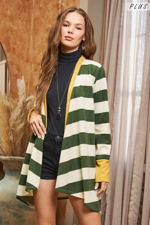 Olivia Striped Draped Cardigan