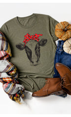 Farm Cow Bandanna Western Graphic Tee