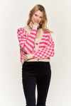 June Contrast pattern Sweater Cardigan