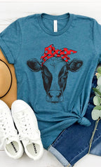 Farm Cow Bandanna Western Graphic Tee