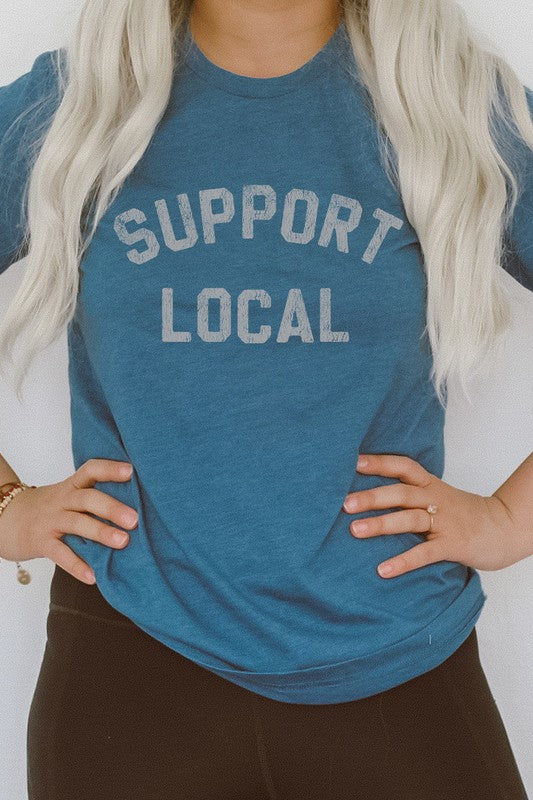 Distressed Support Local Graphic Tee