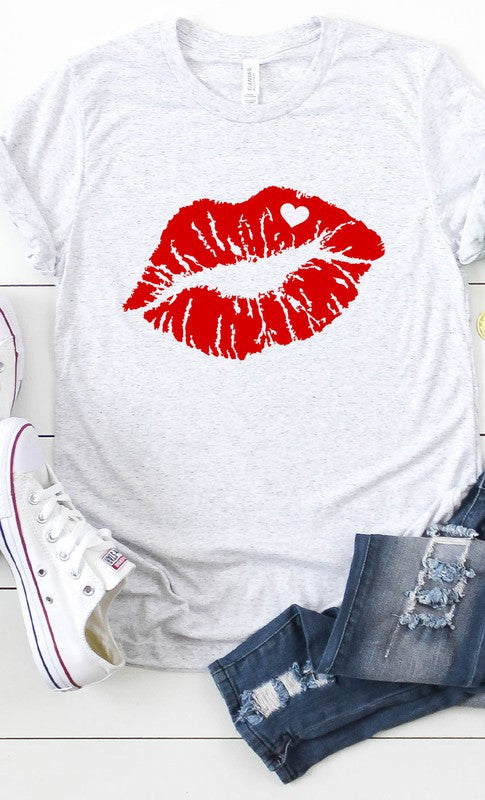 Red Lips Valentines Graphic Tee PLUS