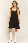 Devan Square neck ruffle dress