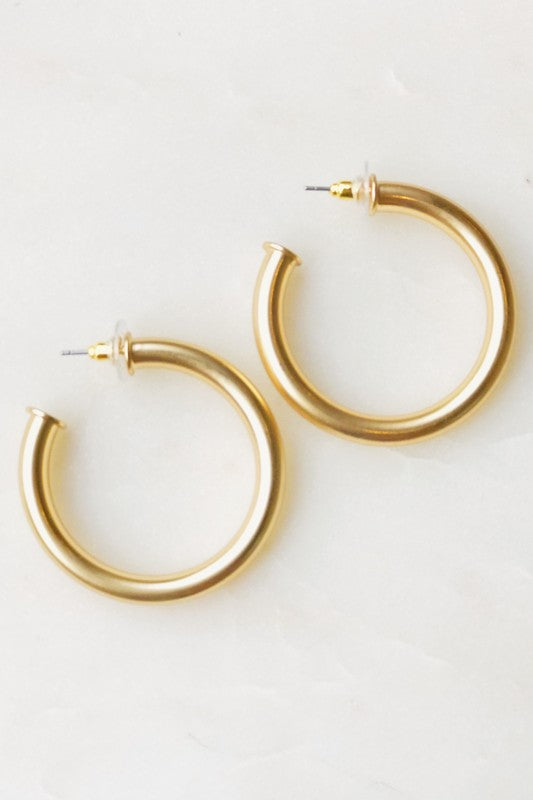 Carissa Hoop Earrings, Small Gold