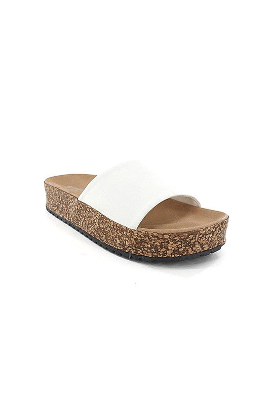 Beca Cork Sandal || White
