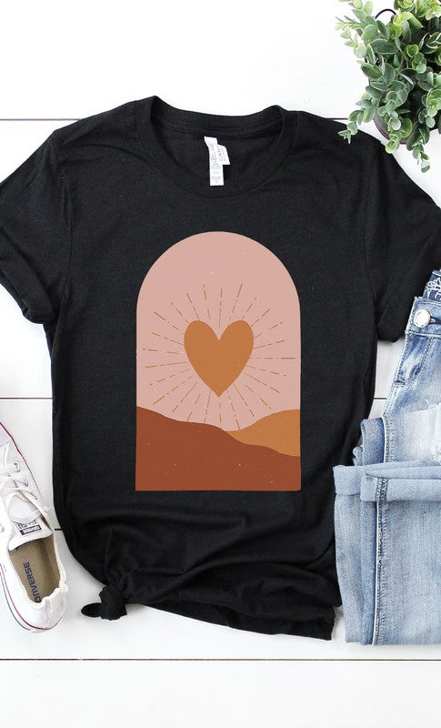 Boho Valentine Heart Graphic Tee