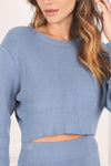 Farrah Ribbed Knit Crop Top and Skirt Set
