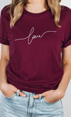 Love in Cursive Script Valentines Plus Graphic Tee