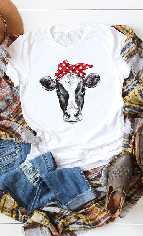 Farm Cow Bandanna Western Graphic Tee