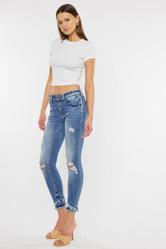 Jessica Mid Rise Ankle Skinny Jeans