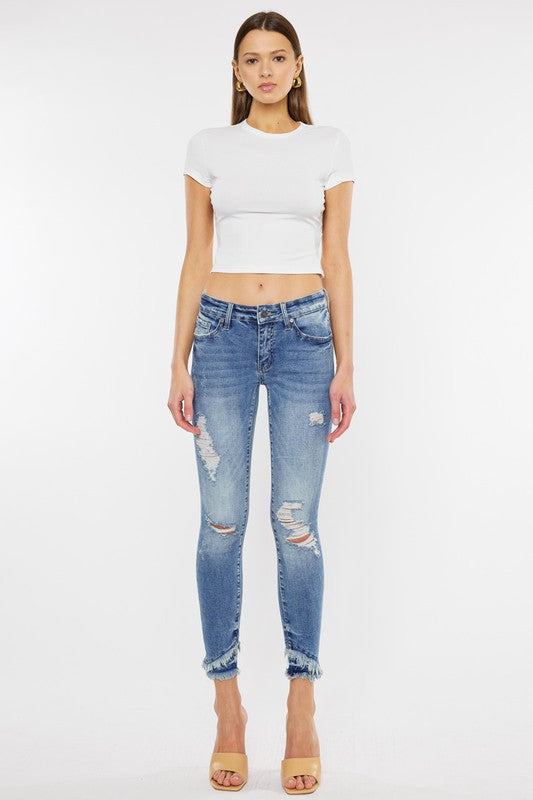 Jessica Mid Rise Ankle Skinny Jeans