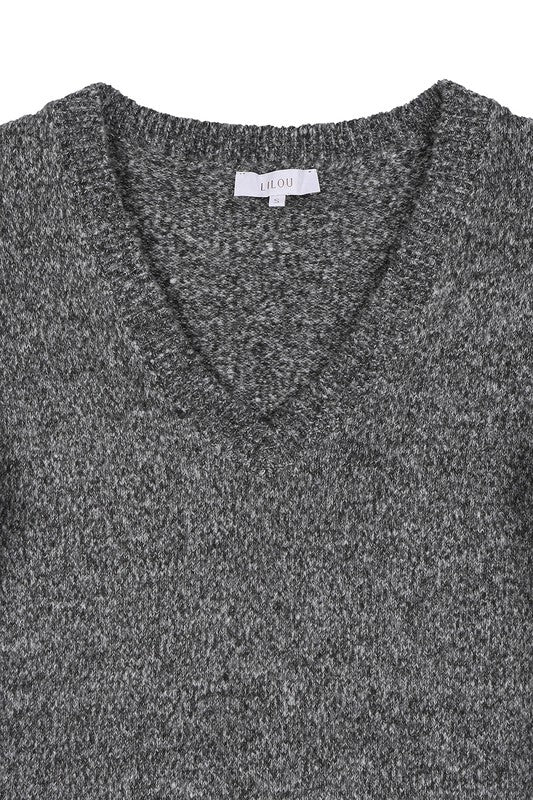 Selena V-neck sweater maxi dress