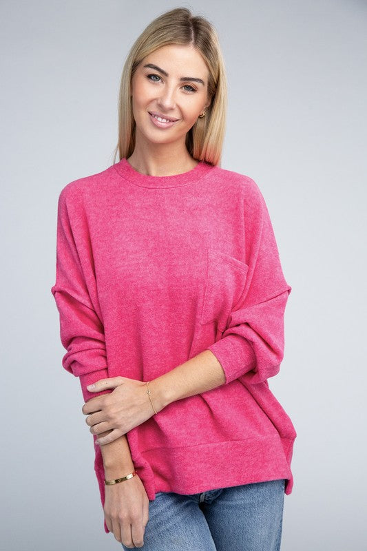 Tori Brushed Melange Drop Shoulder Oversized Sweater