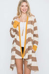Olivia Striped Draped Cardigan