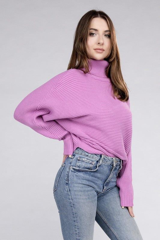 Elizabeth Viscose Dolman Sleeve Turtleneck Sweater