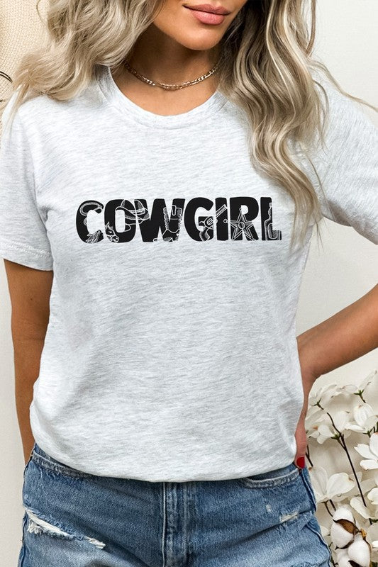 Cowgirl Horse Boots Sheriff Badge Graphic Tee