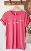 Love in Cursive Script Valentines Plus Graphic Tee
