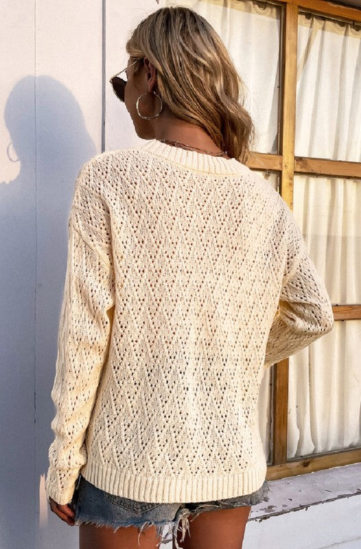 Clara Crochet pullover sweater