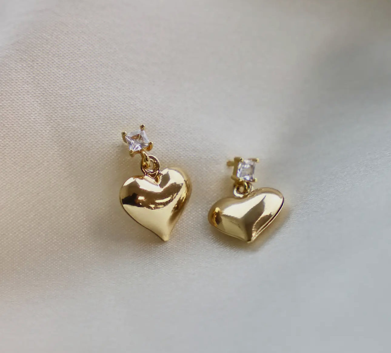 Puff Heart and Cz Stud