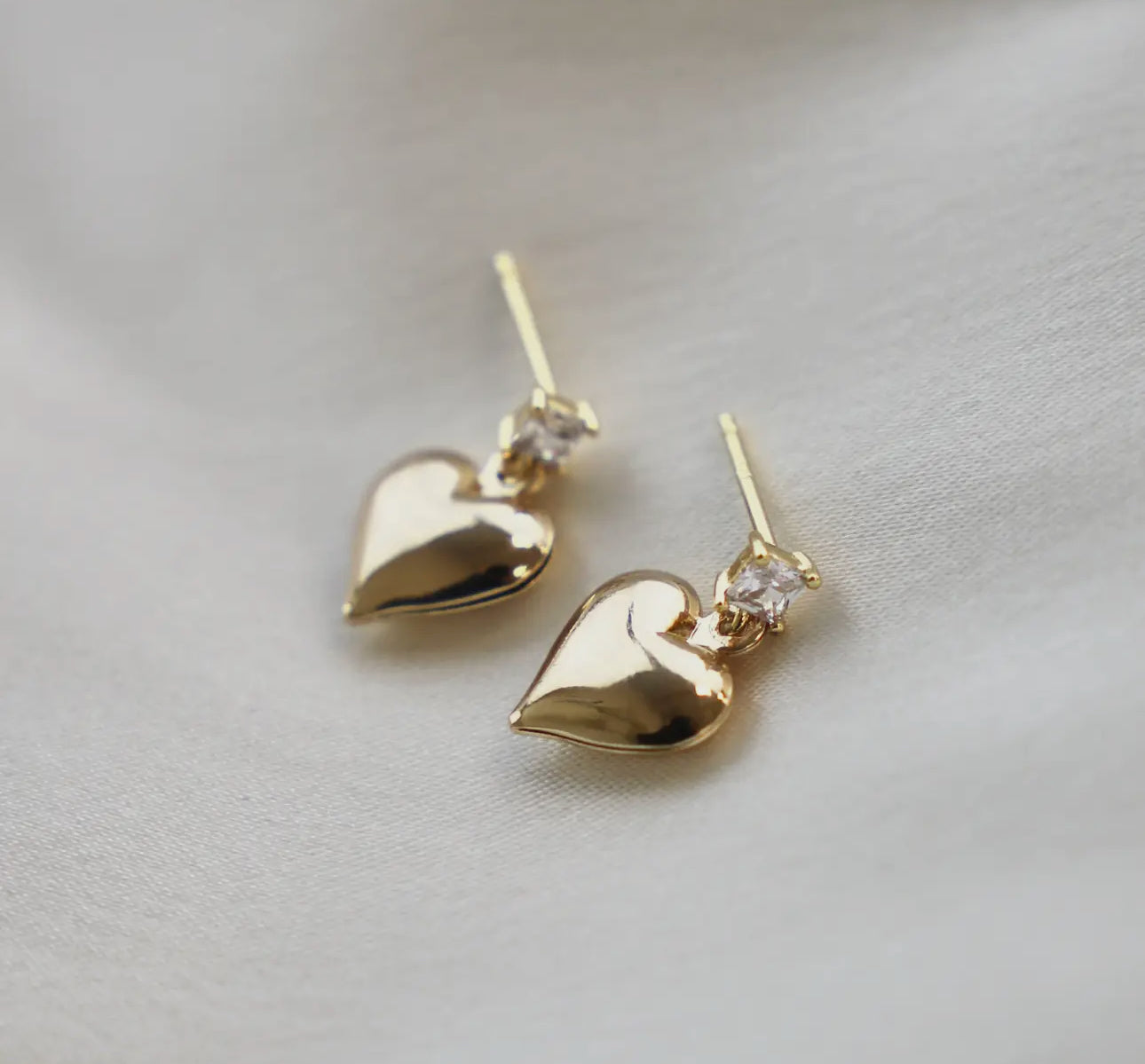 Puff Heart and Cz Stud