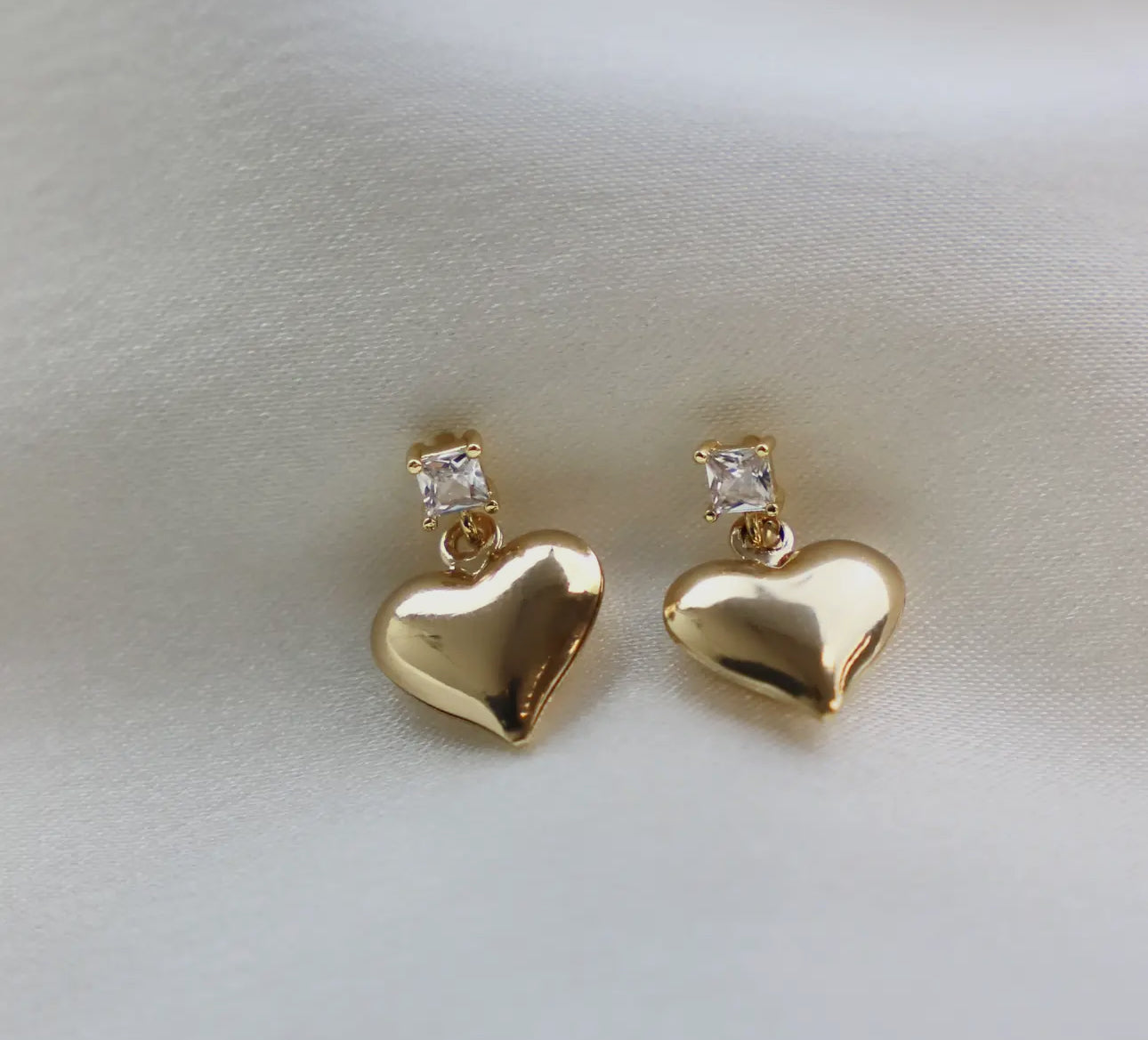 Puff Heart and Cz Stud