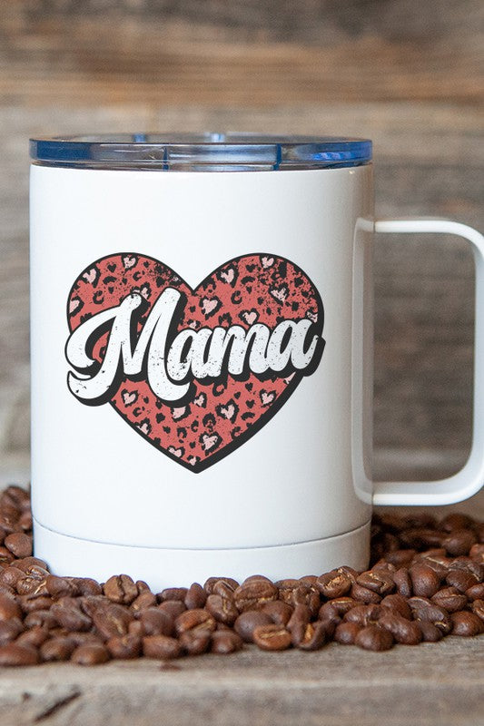 Valentine's Day Mama Red Heart Travel Mug