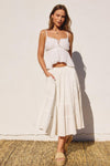 Becky Tiered Skirt || White