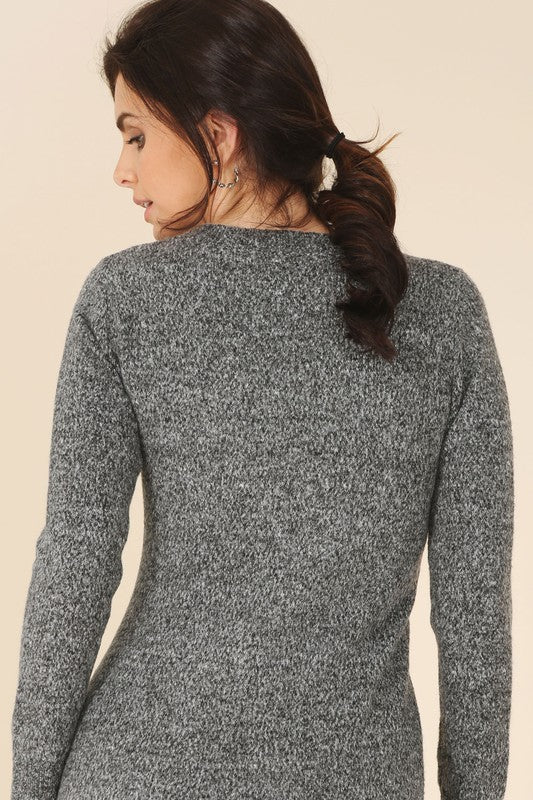 Selena V-neck sweater maxi dress