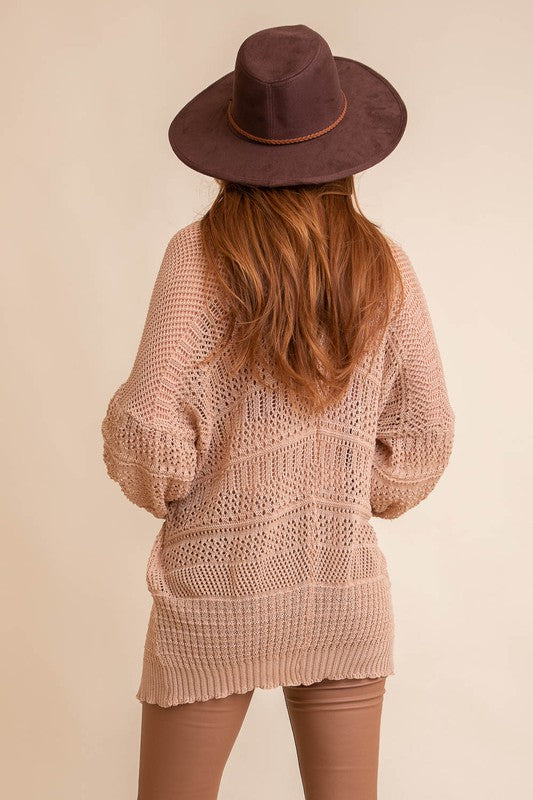 Carly Knit Netted Cardigan
