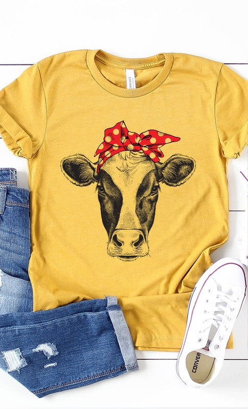 Farm Cow Bandanna Western Graphic Tee