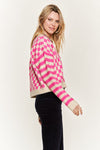 June Contrast pattern Sweater Cardigan