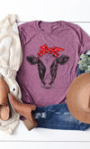 Farm Cow Bandanna Western Graphic Tee