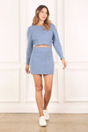 Farrah Ribbed Knit Crop Top and Skirt Set