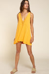 Zoey Sleeveless Deep V-neck Dress with Lace on Front