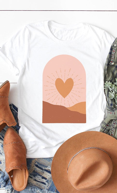 Boho Valentine Heart Graphic Tee