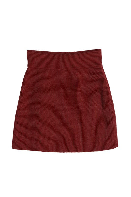 Farrah Ribbed Knit Crop Top and Skirt Set