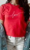 Love in Cursive Script Valentines Plus Graphic Tee