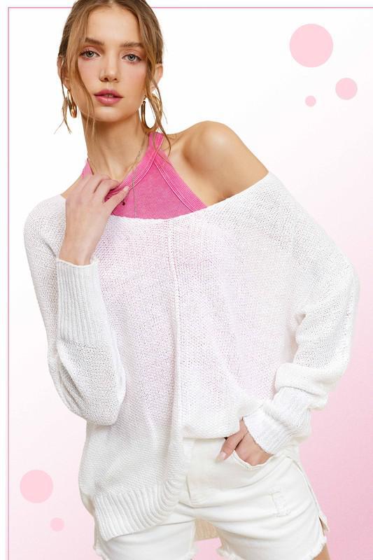 Colette Lightweight Sweater || White