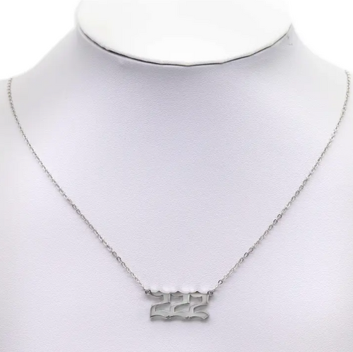 Silver Angel Number Necklace
