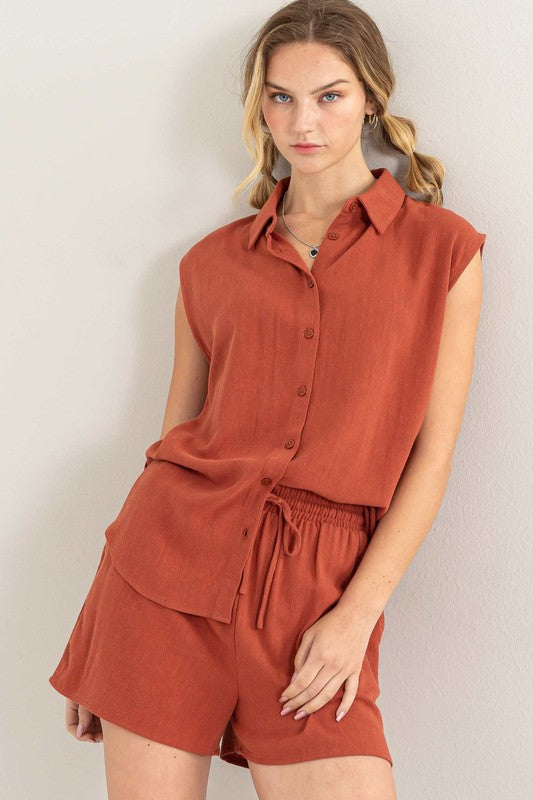 Ellie Linen Shirt and Shorts Set