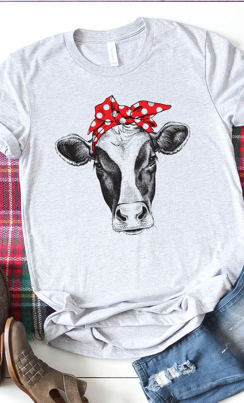 Farm Cow Bandanna Western Graphic Tee